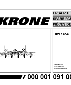 Krone KW6.05-6 Rotary tedder Parts manual catalog PDF Download