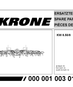Krone KW8.50-8 Rotary tedder Parts manual catalog PDF Download