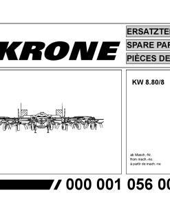 Krone KW8.80-8 Rotary tedder Parts manual catalog PDF Download