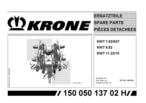Krone KWT7.82-6_8.82_11.20-10 Rotary tedder Parts manual catalog PDF Download