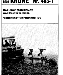 Krone Mustang_180 Ploughs Parts manual catalog PDF Download