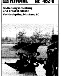 Krone Mustang_80 Ploughs Parts manual catalog PDF Download