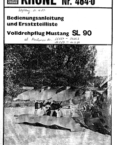 Krone Mustang_SL90 Ploughs Parts manual catalog PDF Download