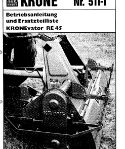 Krone RE45 Milling Machine Parts manual catalog PDF Download