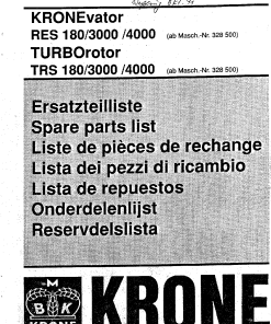 Krone RES180-3000-4000_TRS180-3000-4000 Milling Machine Parts manual catalog PDF Download