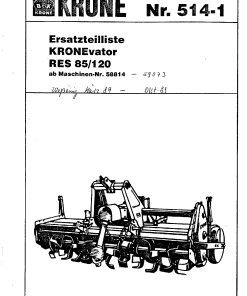 Krone RES_85_120 Milling Machine Parts manual catalog PDF Download