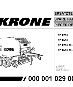 Krone Round_Pack_1250_1550 Round Baler Parts manual catalog PDF Download