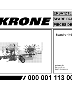 Krone Swadro_1400 Rotary Rake Parts manual catalog PDF Download
