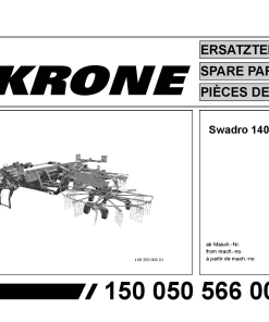 Krone Swadro_1400_Plus Rotary Rake Parts manual catalog PDF Download
