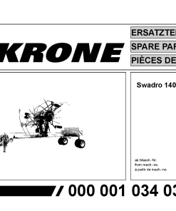 Krone Swadro_1401 Rotary Rake Parts manual catalog PDF Download