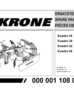 Krone Swadro_35_38_42_46 Rotary Rake Parts manual catalog PDF Download