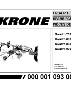 Krone Swadro_700_800-20_800-26_900 Rotary Rake Parts manual catalog PDF Download