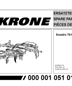 Krone Swadro_761 Rotary Rake Parts manual catalog PDF Download