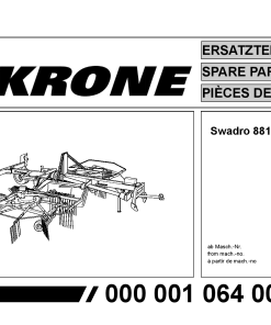 Krone Swadro_881 Rotary Rake Parts manual catalog PDF Download
