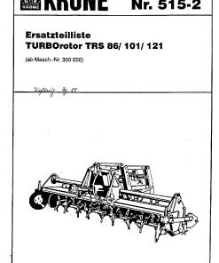 Krone TRS86_101_121 Rotary Harrows Parts manual catalog PDF Download