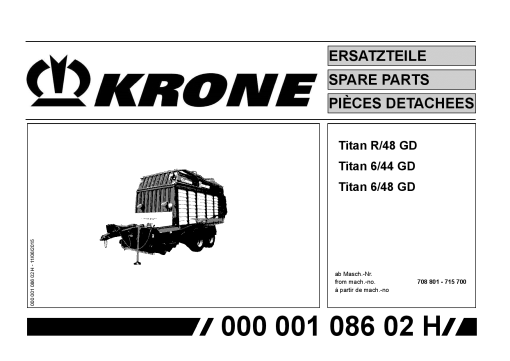Krone Titan_6-44_6-48_R-48_GD Forage Wagon Parts manual catalog PDF Download