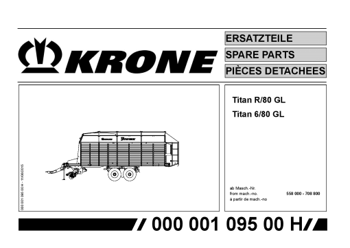 Krone Titan_6-80_R-80_GL Forage Wagon Parts manual catalog PDF Download