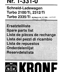 Krone Turbo_2100_2312_2335_TI Forage Wagon Parts manual catalog PDF Download