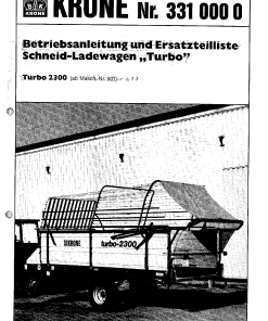 Krone Turbo_2300 Forage Wagon Parts manual catalog PDF Download
