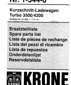 Krone Turbo_3500_4200 Forage Wagon Parts manual catalog PDF Download