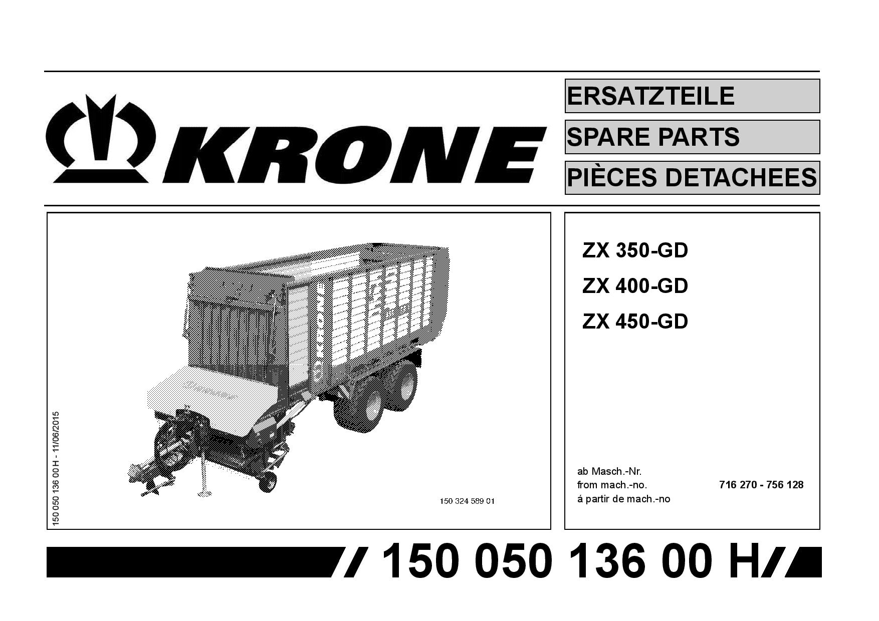 Krone ZX_350_400_450_GD Forage Wagon Parts manual catalog PDF Download
