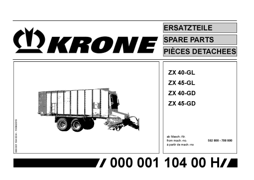 Krone ZX_40_45_GL_GD Forage Wagon Parts manual catalog PDF Download