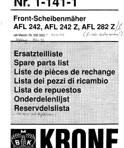 KroneAL_242_282_1992 Disc Mower Parts manual catalog PDF Download