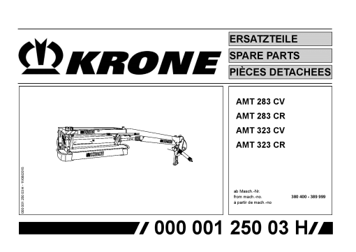KroneAT_283_323_CV_CR Disc Mower Parts manual catalog PDF Download