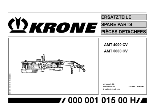 KroneAT_4000_5000 Disc Mower Parts manual catalog PDF Download