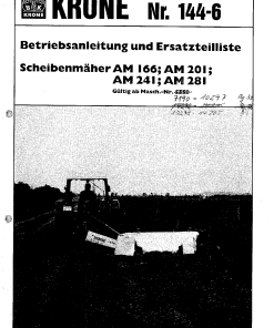 KroneA_166_201_241_281_1988 Disc Mower Parts manual catalog PDF Download