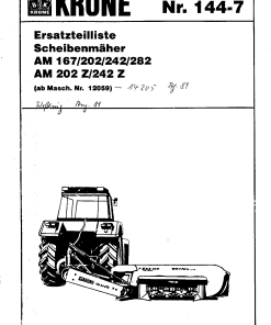 KroneA_167_202_242_282_1989 Disc Mower Parts manual catalog PDF Download