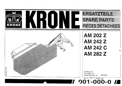 KroneA_202_242_282_Z_C Disc Mower Parts manual catalog PDF Download