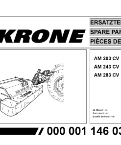 KroneA_203_243_283_CV_2 Disc Mower Parts manual catalog PDF Download