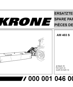 KroneA_403_S Disc Mower Parts manual catalog PDF Download