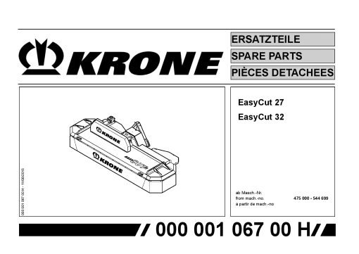 KroneEyC_27_32 Disc Mower Parts manual catalog PDF Download