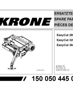 KroneEyC_2801_3201_3600_CV Disc Mower Parts manual catalog PDF Download