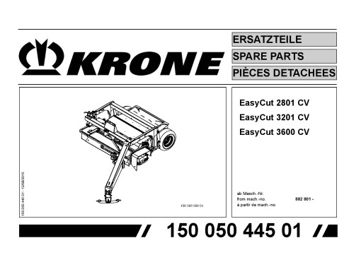 KroneEyC_2801_3201_3600_CV Disc Mower Parts manual catalog PDF Download