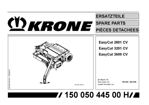 KroneEyC_2801_3201_3600_CV_2 Disc Mower Parts manual catalog PDF Download