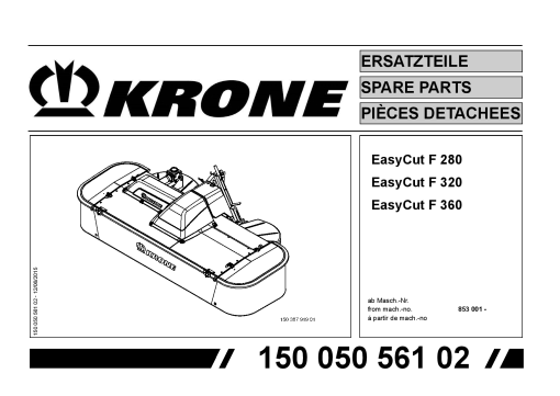 KroneEyC_280_320_360 Disc Mower Parts manual catalog PDF Download