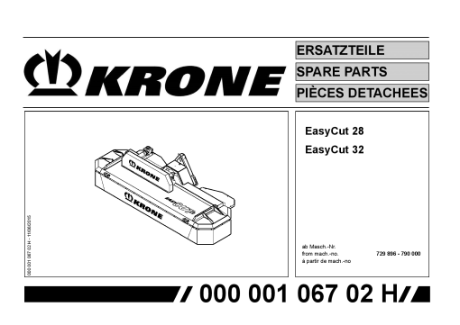 KroneEyC_28_32_2 Disc Mower Parts manual catalog PDF Download