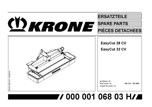 KroneEyC_28_32_CV Disc Mower Parts manual catalog PDF Download