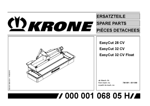 KroneEyC_28_32_CV_ Disc Mower Parts manual catalog PDF Download