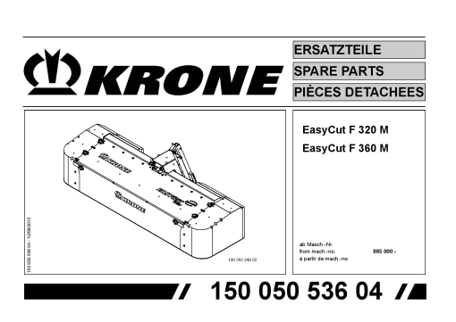 KroneEyC_320_360_ Disc Mower Parts manual catalog PDF Download
