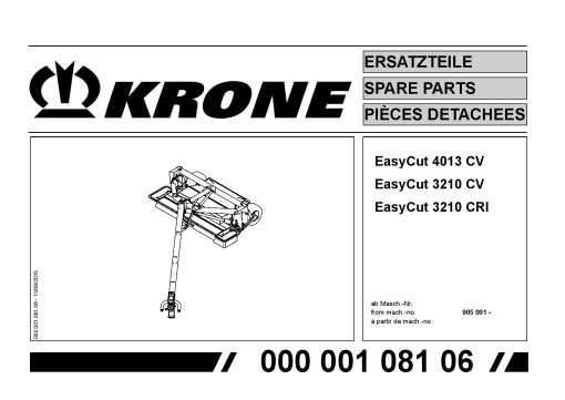 KroneEyC_3210_4013_CV_CRI Disc Mower Parts manual catalog PDF Download