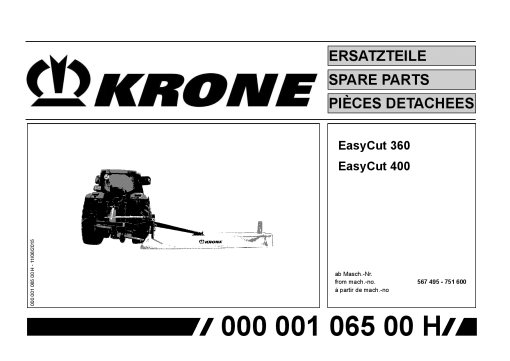 KroneEyC_360_400_2 Disc Mower Parts manual catalog PDF Download