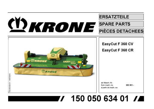 KroneEyC_360_CV_CR Disc Mower Parts manual catalog PDF Download
