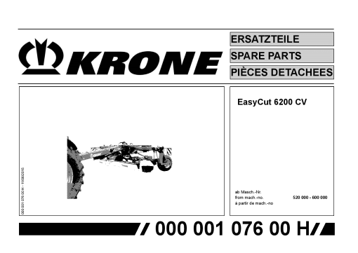 KroneEyC_6200_CV Disc Mower Parts manual catalog PDF Download