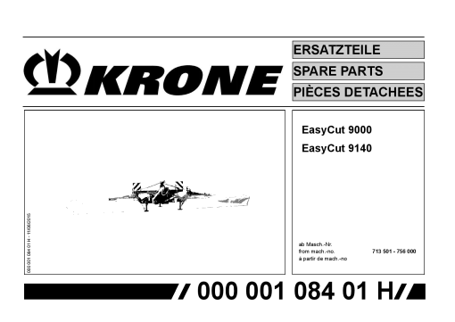 KroneEyC_9000_9140 Disc Mower Parts manual catalog PDF Download