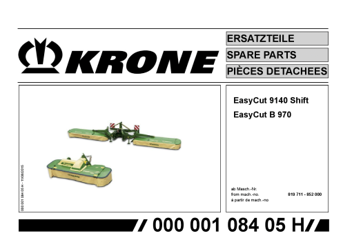 KroneEyC_9140_B970 Disc Mower Parts manual catalog PDF Download