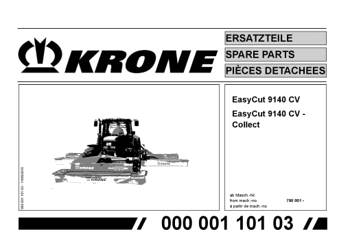 KroneEyC_9140_CV_ Disc Mower Parts manual catalog PDF Download